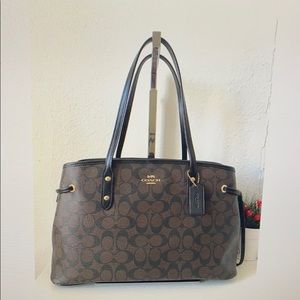 Coach Signature Drawstring Carryall Shoulder Bag